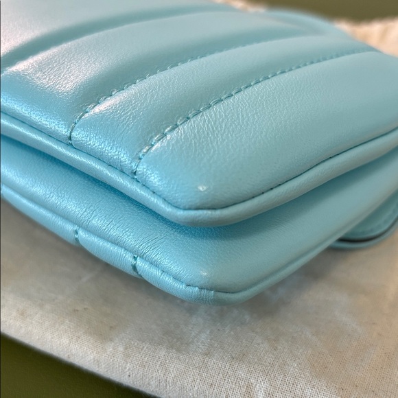 Used Tory Burch Mini Kira Top Handle bag in Light Celeste. - Picture 3 of 15